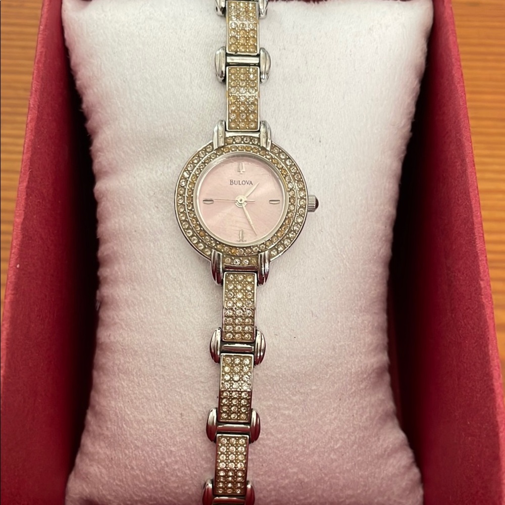 Rare Vintage Bulova Women's Silver and Gold Watch